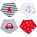 Baby Bandana Drool Bibs with Adjustable Snaps - 4-Pack - Made with Soft, High Quality Absorbent Cotton - Teething Bib for Infants & Toddlers - Unisex (For Boys & Girls)