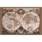 17th Century World Map (Antique) Art Poster Print - 36x24
