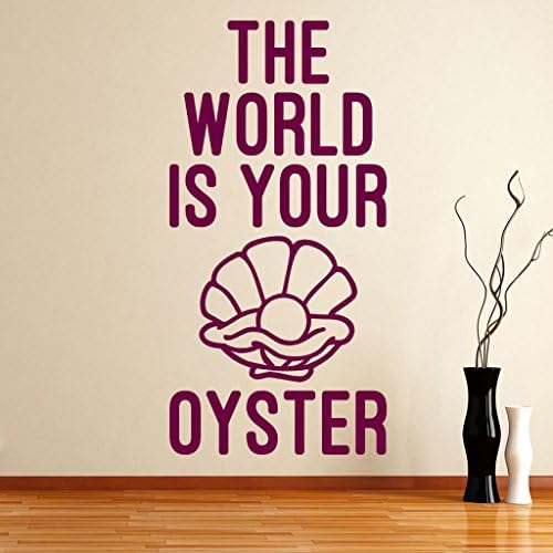 DecorRooms Wall Decal, The World Is Your Oyster, Bedroom Wall Stickers, Motivational Quote, Home Office Decor, Living Room Wall Sticker, Decals