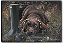 Pet Mat - 18.0 x 27.0 - Chocolate Labrador Retriever Grass