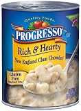 Progresso Rich & Hearty Soup, Gluten Free New England Clam Chowder, 12 - 18.5-Ounce Cans