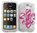 LG Optimus S LS670 Full Diamond Crystal, Pink Royal Badge on White Full Rhi ....