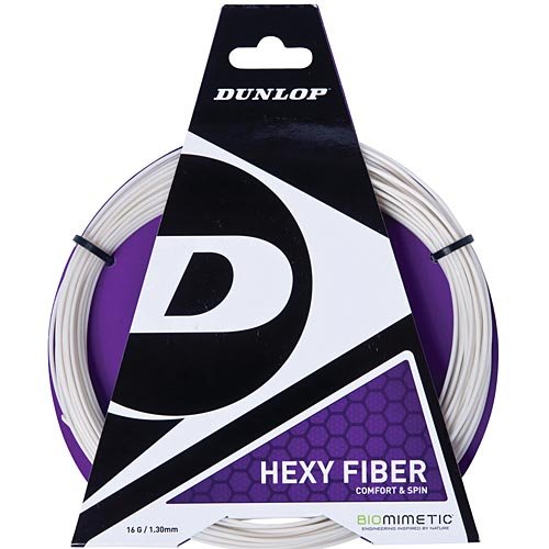 DUNLOP Hexy Fiber Comfort And Spin Biomimetic 16G Tennis String--