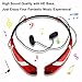 Rymemo 2016 Newest Match Color Universal Wireless Bluetooth 4.1 Music Earphones Stereo headphones Sports/Running Magnetic Headset Earbuds for Iphone Samsung LG, Silver-Red