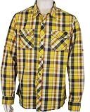 Quicksilver Mens Burnin L/S Button Down Yellow Plaid Shirt 109913 YEL