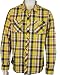 Quicksilver Men's Burnin L/S Button Down Yellow Plaid Shirt 109913 YEL