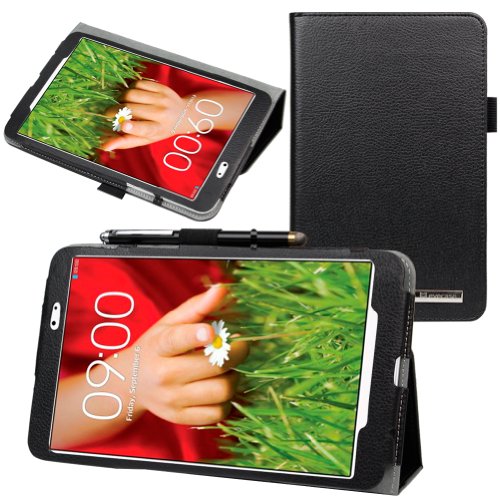 Evecase étui housse en cuir de protection avec support pour LG G Pad 8.3 HD V500 Android Tablette PC - Noir