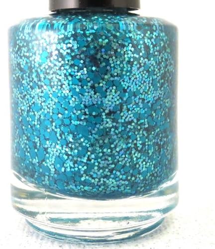 Teal Diamond Nail Polish - Teal Glitter Nail Polish by Rainbow Polish