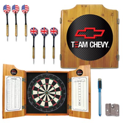 New Team Chevy Racing Dart Cabinet Includes Darts and Board