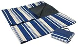 Picnic Time Sunshine Blanket 59X51in. Blanket w/ Waterproof Backing (Blue Stripe)