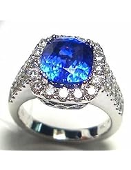 18K White Gold Tanzanite and Diamond Ring -- LIFETIME WARRANTY