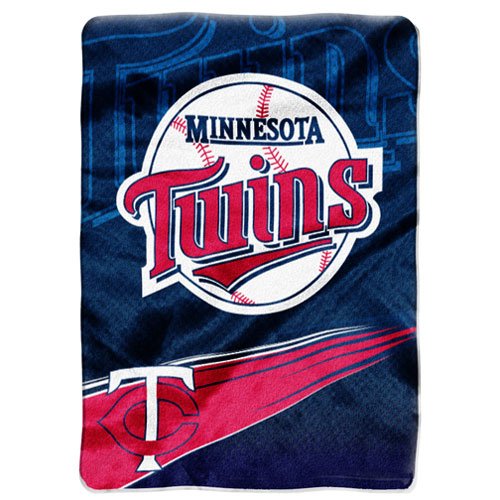 MLB Minnesota Twins 60-Inch-by-80-Inch Raschel Plush Blanket 