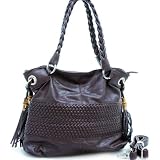 Emperia Designer handbag with braided shoulder strap Pruple