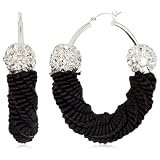 Marv Graff Baby Hoop Sterling Silver Ribbon Crystal