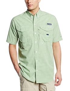 Columbia Sportswear Men's Super Bonehead Classic Short Sleeve Shirt, Clean Green Gingham, XX-Large