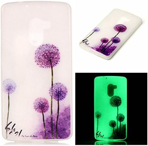 K4 Note Case, Novana Ultra Slim Glow in the Dark Noctilucent Colorful Luminous Soft TPU Silicone Protective Phone Shell Cover Case For Lenovo K4 Note/A7010 /Vibe X3 Lite 5.5 inch Purple Dandelion