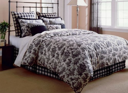 Click here for 6pc Southern Textiles Jolie Black Toile Full Beddi... prices