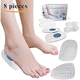 DR JK- Heel Pads, Heel Grips & Plantar Fasciitis PedPal Kit- 8 Piece Heel Cups, Heel Inserts, Plantar Fasciitis Insoles, Arch Support, Heel Spur, Heel Protectors, Foot Pads, Heel Support, Heel Care