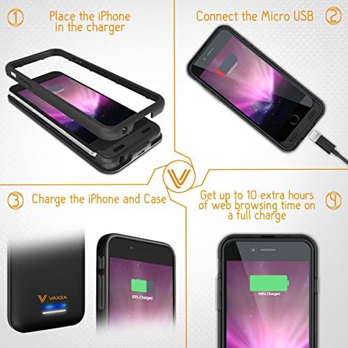 MFi Certified iPhone 6 Battery Case + Exclusive Free Bonus Bumper ~ BACKED BY OUR 100% MONEY BACK GUARANTEE! ~ Protective Charging Case For iPhone 6 ~ Add 10 To 14 More Hours Of Battery Life, Talk Time, And Web Browsing Time ~ Ultra Slim And Durable ~ Lightning Connector Output, Micro USB Input ~ Stay Connected Wherever You Go