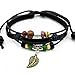 November's Chopin Unique Beads Braided Leather Adjustable Wrap Bracelet