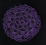 Purple Star Pattern Crocheted Hair Bun Cover- MEDIUM