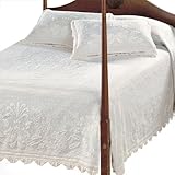 Classic Cotton Matelasse Bedspread-White--Twin