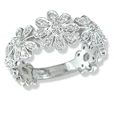 Diamond (.38 ctw) Flower Ring in White Gold