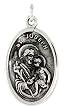 Sterling Silver St. Joseph Medal Pendant 15/16" X 5/8" (24 mm X 16 mm).