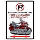 Honda Goldwing Motorcycle Cartoon No Parking Sign