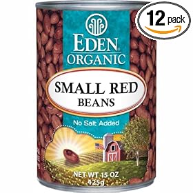 Eden Organic Small Red Beans, No Salt Added, 15-Ounce Cans (Pack of 12)