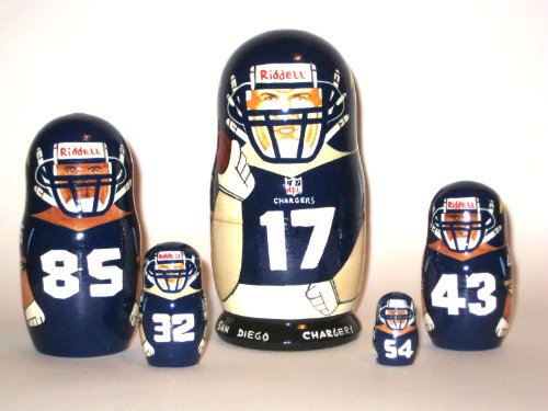 San Diego Charges NFL Football or any team Russian Nesting doll 5 pcs / 6 in