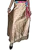 Womans Sari Wrap Skirt Two Layer Printed Long Vintage Silk Sarong Skirts