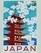 Japan Travel Government Railways Pagoda Flower Poster - 16