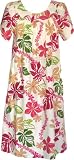 MuuMuu House Dress - Tahitian Floral Lei Petal Sleeves Caftan Kaftan Hawaiian Aloha Pullover Cotton Lounger - Regular and Plus Size