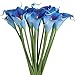 Luyue Calla Lily Bridal Wedding Bouquet Head Lataex Real Touch Flower Bouquets Pack of 20 (Blue)