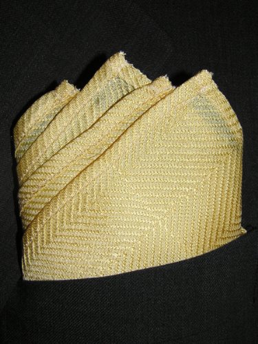 Mellow Yellow Herringbone Silk Pocket Square - by Royal Silk