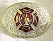 Fireman Silver/gold Plated Enamel Belt Buckle
