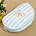 KINGSO Stripe Pencil Case Pouch Purse Cosmetic Makeup Bag Storage Student Stationery Zipper Wallet,Blue 