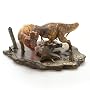 T-Rex vs Triceratops Fight Finished Model, Dinosaur Polystone Statue