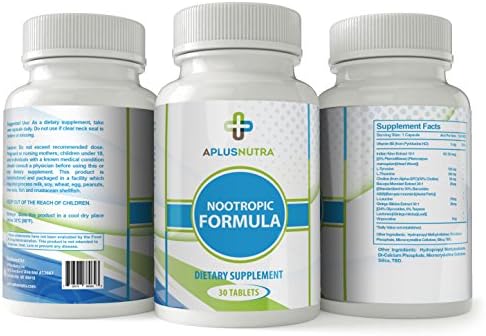 Nootropic Dietary Supplement - Natural Brain Function Support for Memory, Focus &amp; Clarity - Mental Performance by A Plus Nutra