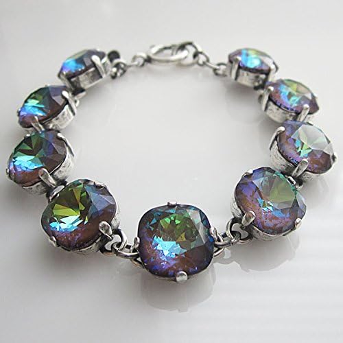 Catherine Popesco Silvertone Crystal Round Bracelet, 7.25" Ultra Coco 1696