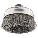 Weiler Vortex Pro Wire Cup Brush, Threaded Hole, Carbon Steel, Crimped Wire