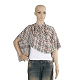 120's Count wool Check Muffler Stole With Jacquard Diamond Weaving