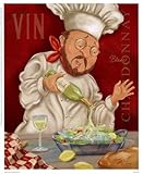 IMAGE OF Wine Chef II Beautiful MUSEUM WRAP CANVAS Print with Added BRUSHSTROKES Shari Warren 9x11
