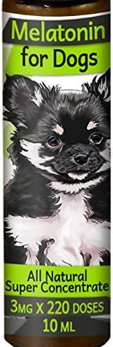 Melatonin For Dogs 3mg 220 Count - Calming Aid Drops - Sleep, Stress Relief, Anxiety Supplement - MelaCanine