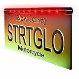 Streetglow MCTLLP Red Motorcycle LED License Plate with Brake Light