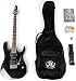 SX EG4K MBK Electric Guitar Package Black w/ Amp, Carry Bag and Instructional DVD