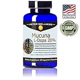 Mucuna Pruriens L Dopa 20% - Mood Enhancer - 100% Pure Mucuna Pruriens Seed Extract 700mg - 3 Month Supply - Highest L Dopa Minimum 140mg - Vegetarian Capsules Vcaps - Trusted Name Keter Wellness