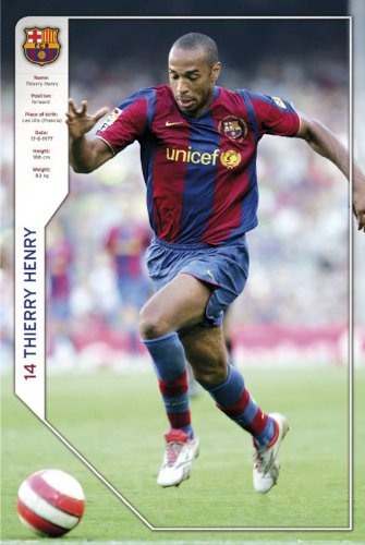 1art1 Empire 78834 Fu&szlig;ball Henry Barcelona Fussball Plakat Poster Druck - 61 x 91.5 cm