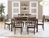 Home Elegance 627-7 Lotus Collection 5 Piece Dining Room Set Espresso Finish Free Shipping